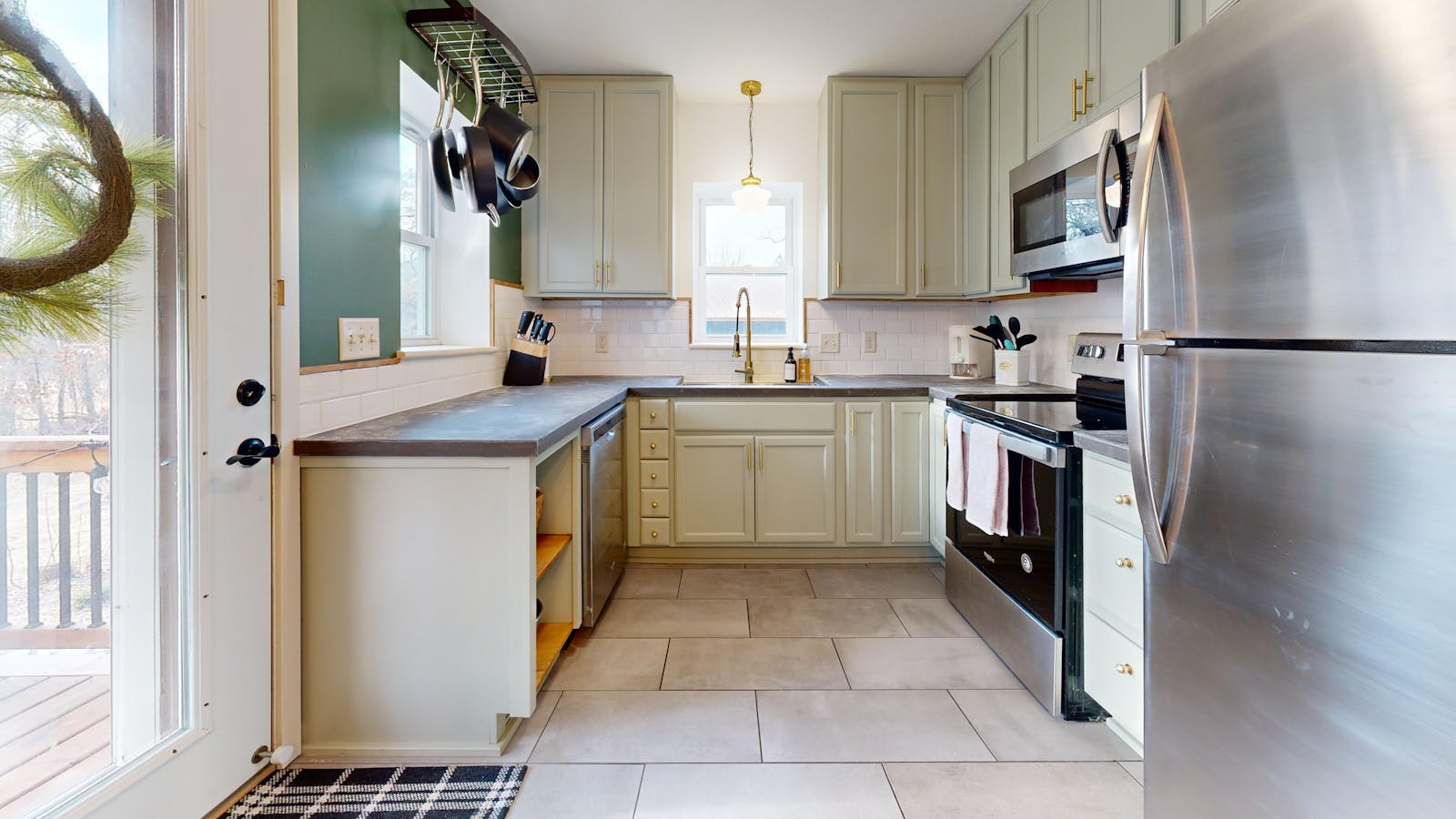 Modern kitchen interior with stainless steel appliances and clean counters, representing an efficient workspace-inspired kitchen design.